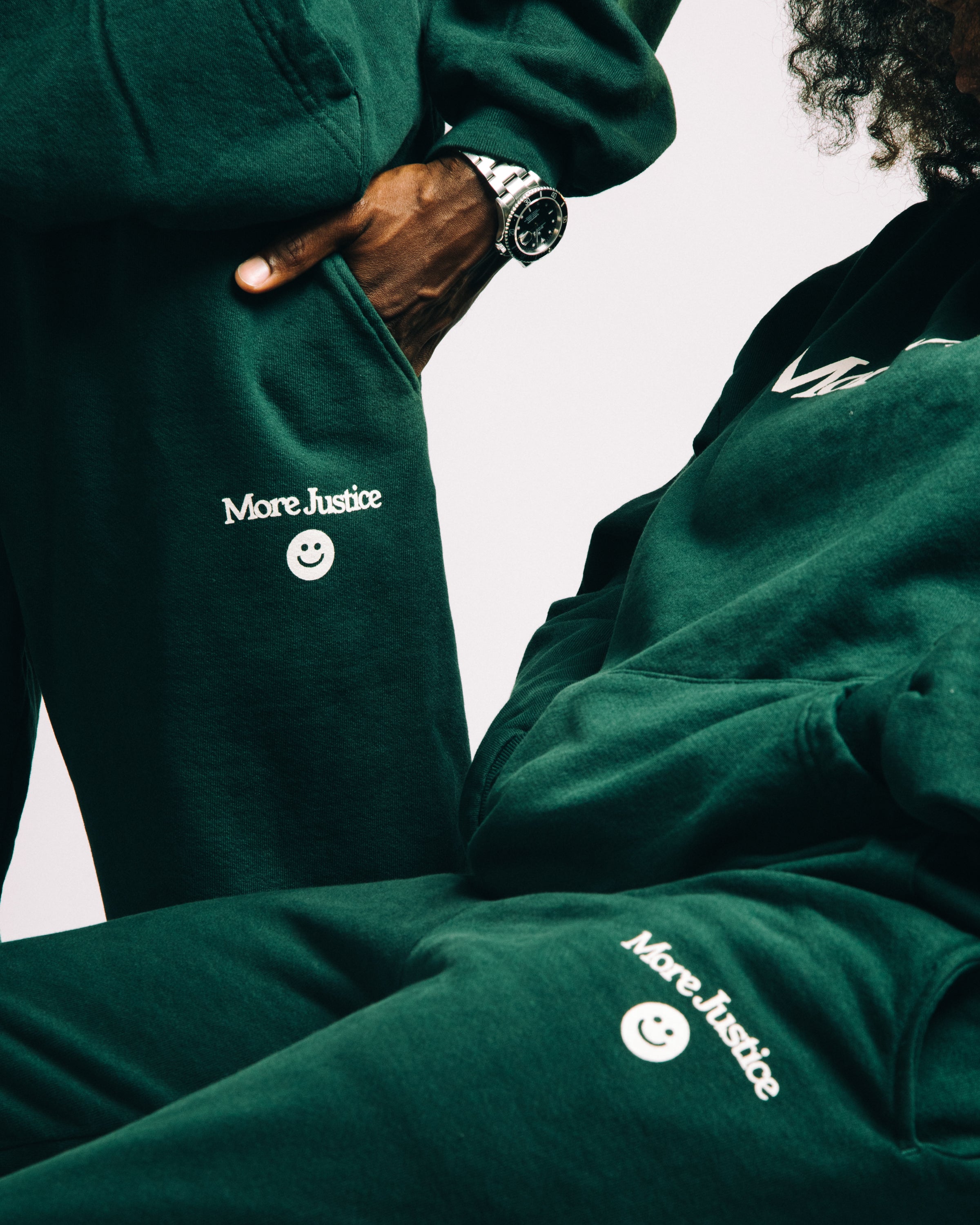 More Justice logo sweatpants