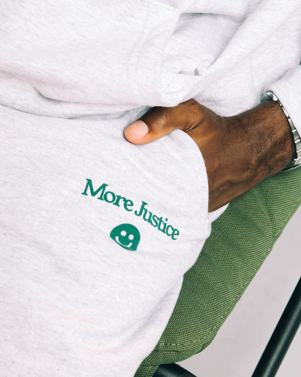 More Justice logo sweatpants